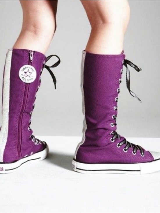 CONVERSE Purple and silver tall sneakers purple and silver main image 5